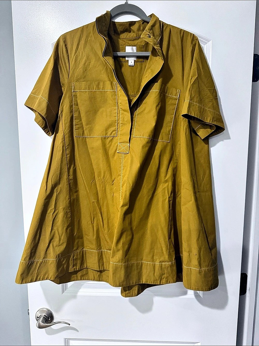 maeve Yellow Utility Mini Dress, Medium